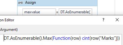 max values from datatable 