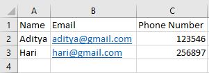 excel data