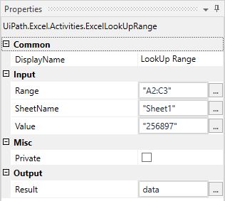 lookup a value in excel range