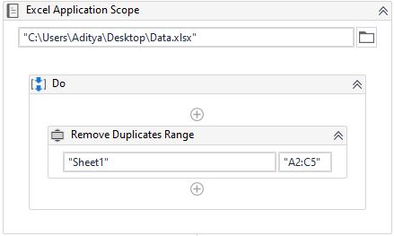 remove duplicate ranges from excel