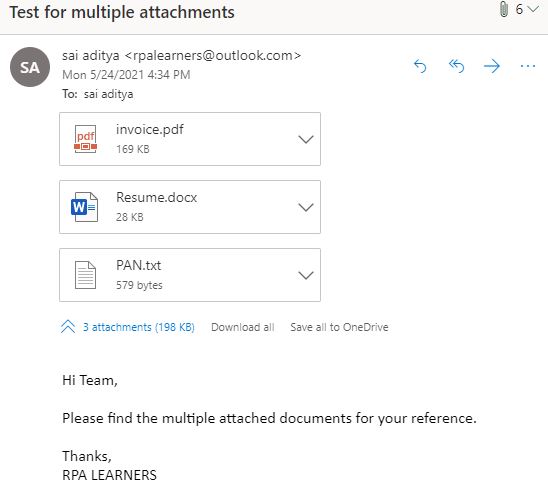 send multiple attachments in a mail