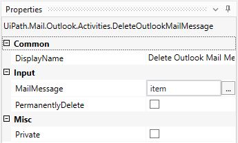 delete outlook mail messages
