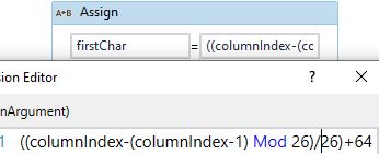 column index value