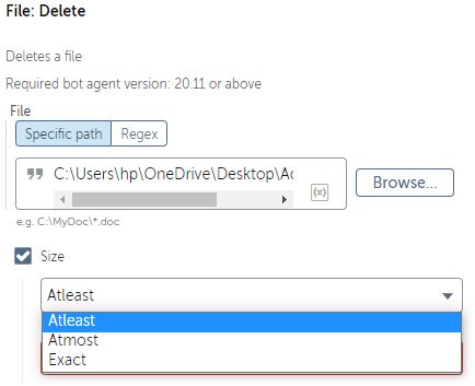 create and delete files using AA 360